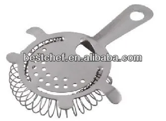 stainless steel flat handle Cocktail ice strainer