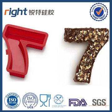 Number 7 Letter digita shaped silicon cake mould