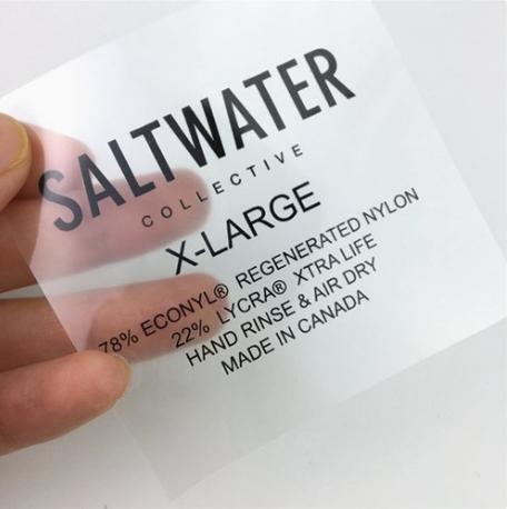 Heat transfer main size labels