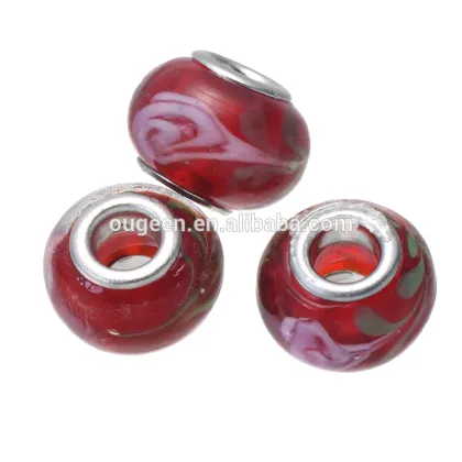 Fashiom style big hole beads murano glass lampwork handmade beads
