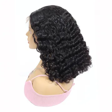 Wholesale Human Hair Lace Front Wigs Short Bob Style Yeswigs 8 Inch 10 Inch Deep Wave Cambodian Human Hair Bob Lace Frontal Wigs