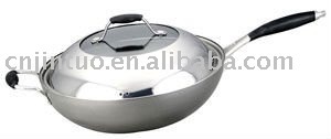 Aluminium non-stick wok with lid