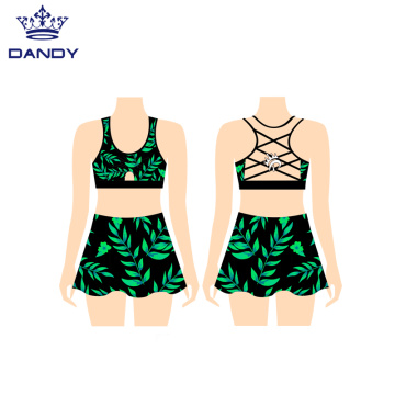 အမျိုးသမီးပုံနှိပ်လက်ပြတ် Cheerleader Uniform