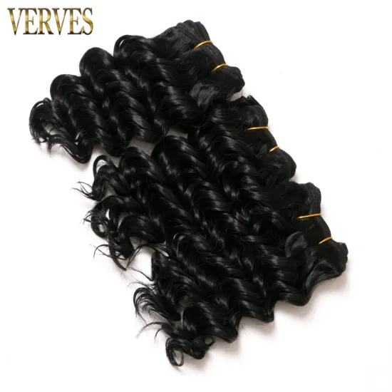 10 Pcs Deep wave 8 inch Black Synthetic Hair weaving 50g/pcs Hair Weaving Bundles Braiding Crochet Hair Extension