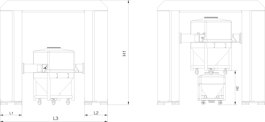 Double Column Automatic Lifting Hopper Blender 