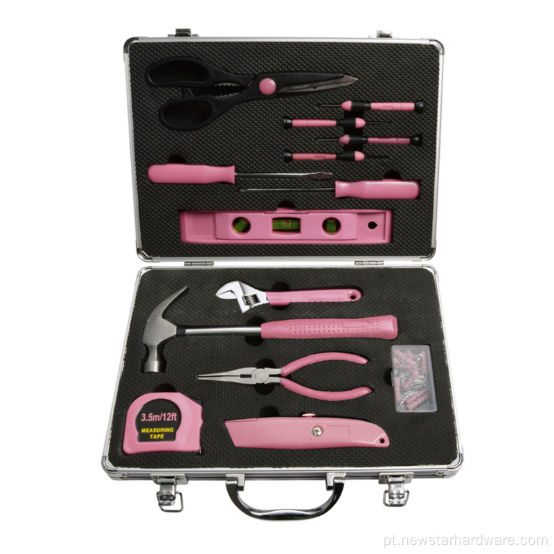 Caixa de alumínio 14pcs Lady Pink Tool Set