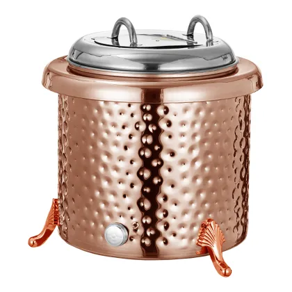 YITIAN 13L Rose Gold Electric Warm Soup Pot - Commercial SS 304 Soup Warmer