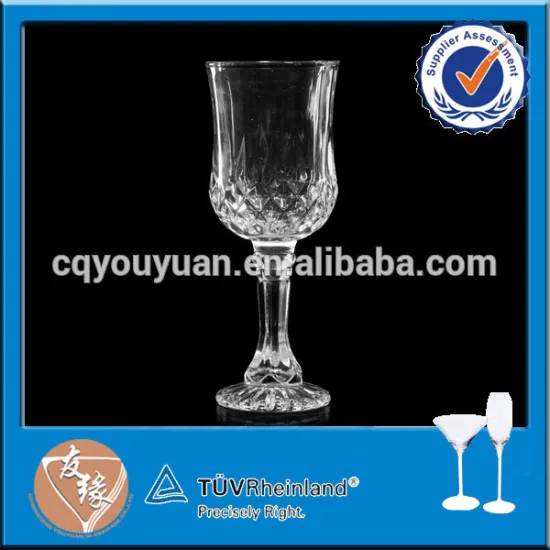 Sparkling engraved thick acrylic wine glasses wholesale