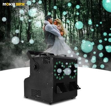 MOKA SFX 1400W 4-Way Fog Bubble Machine - RGBW 4-in-1 LED Color Bubble Smoke for Weddings and Events