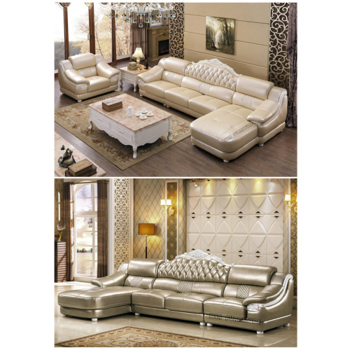 Luxury European Style Leather Living Room Sofa