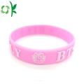 Newest Promotional Embossed Popular Pink Silicone Bracelets