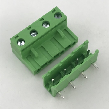 right angle male and female pluggable terminal block