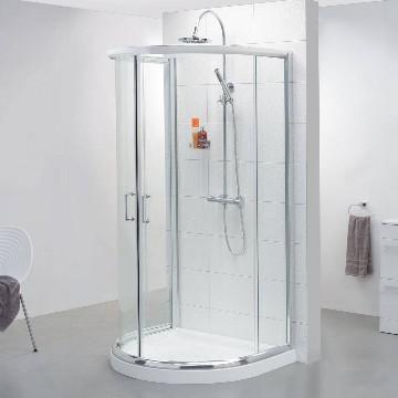 D-shaped shower room+clean glass