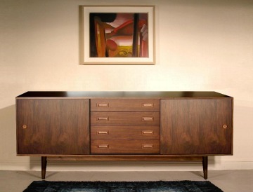 66 inch 4 Drawers Retro Scandinavian Modern Wood Sideboard
