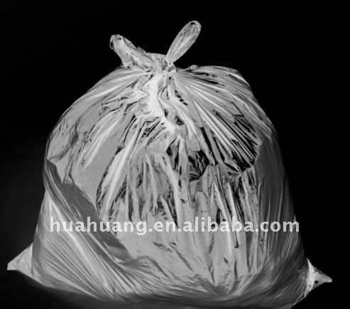 white HDPE plastic garbage bags in roll