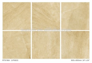 Yellow color cement look Vitrified porcelain floor tile 60x60