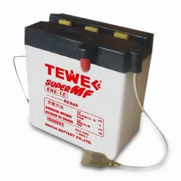 6Ah Conventional Motorcycle Battery with 6V Nominal Voltage