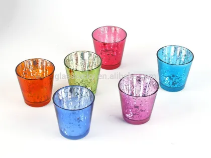 wholesale premium glass colored glass votive holders heat-resistant glass votive holders