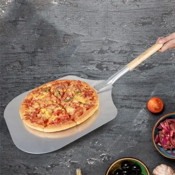 Garden Home Pizza Accessories Pizza Spatula Aluminum Metal Pizza Peel with Wood Handle