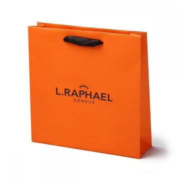 Flat Handle Printed Kraft Paper Shopping Bag