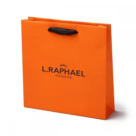 Flat Handle Printed Kraft Paper Shopping Bag