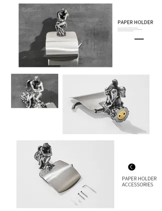 Bathroom Wall Mounted Bronze Silver Toilet Paper Holder