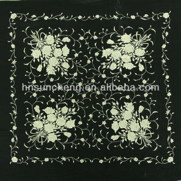 SCC401-25B3 Black Spanish flamenco piano shawl manton de manila -100% handmade Chinese silk embroidery-110cm