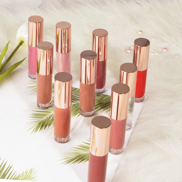 Customizable Rose Gold Tube Lip Gloss - High-Quality Waterproof Private Label Lipgloss in 10 Colors