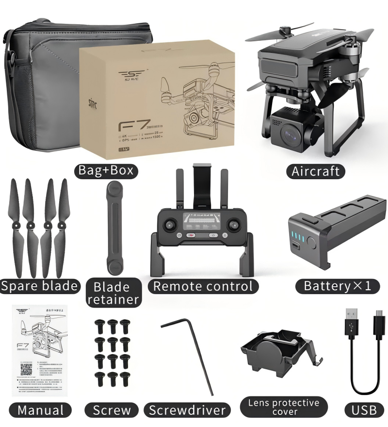 4K GPS Drone With Camera 3-Axis Gimbal Brushl