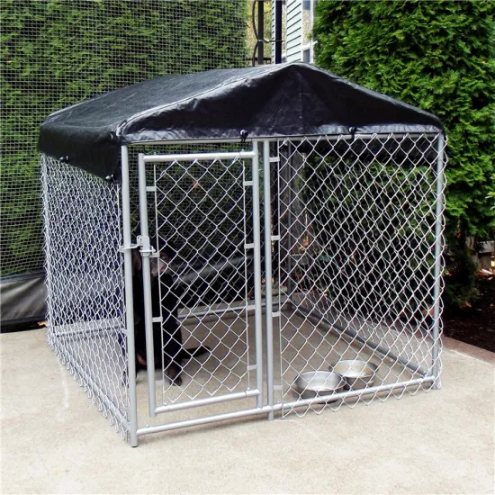 outdoor galvanized chain link fence kennel dog cage
