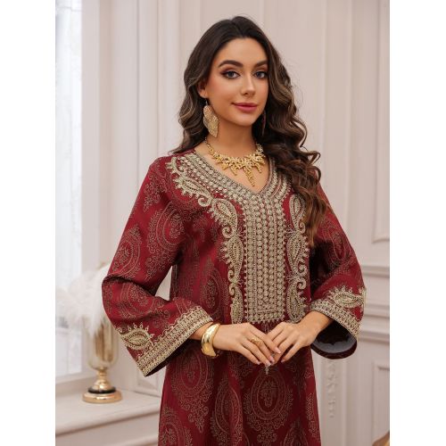 لباس شب لاکچری فابریک ژاکارد