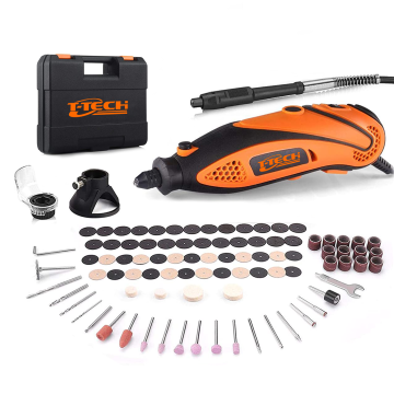 135W Corded Rotary Power Tool with 105-Piece Accessories Kit: Precision Drilling, Cutting, Trimming, and Grinding Toolset