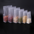 Transparent Stand Up zipper Plastic Flat Bottom Bag