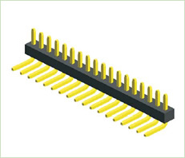 Tonhöhe: 1,27 mm (0,050 &quot;) Einzelzeile DIP 90 ° /Rechtswinkelplatine zum Board -Pin -Header