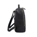 Bolso de hombro escolar de piel de oveja para mujer, negro