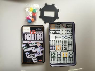 ขายส่งคู่ Twelve White Domino ในกล่องดีบุก