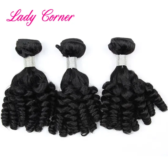 Double Drawn Bouncy Fumi Hair Bundles, New Baby Curl Human Hair Extension Weft