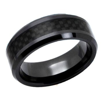 Hecho en China Zirconia Cerámica y fibra de carbono negro Anillos de 8 mm para decoración
