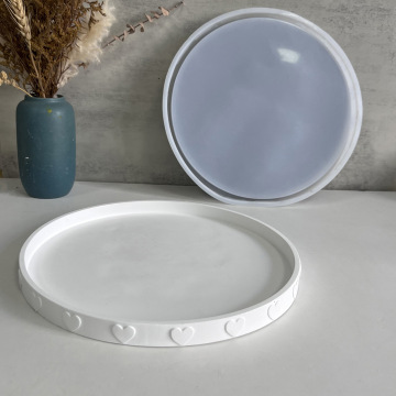 INTODIY Love Decoration Circular Tray Silicone Mold for Large Disc Jewelry Storage
