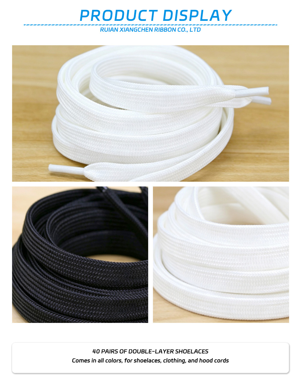 15-40 pairs of double-layer shoelaces x