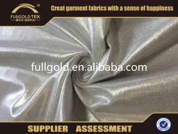 Plain Dyed Polyester Rayon Foil Silver Fabric For Clothing / Pants