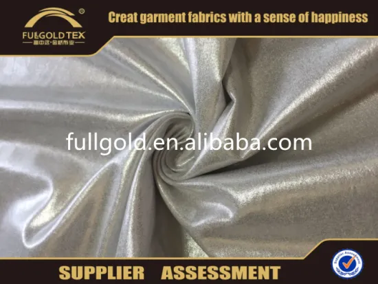 Plain Dyed Polyester Rayon Foil Silver Fabric For Clothing / Pants
