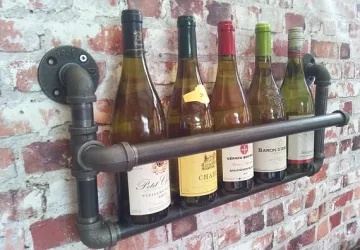 Water Pipes Steampunk Wine Rack