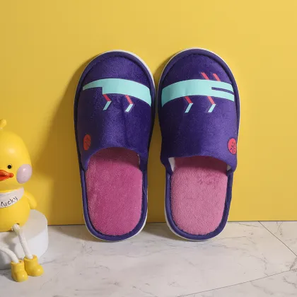 Stocked miscellaneous fleece material household slippers