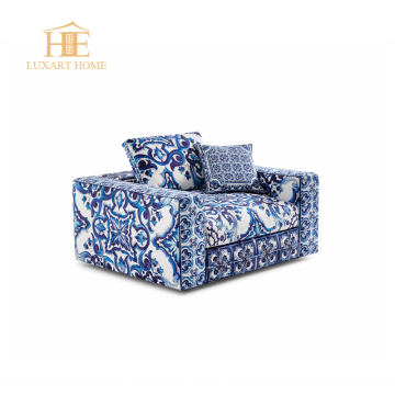 Modern Living Room Leisure Lounge Chair for Hotel Furniture - Italian Brand Printed Fabric Accent Chair