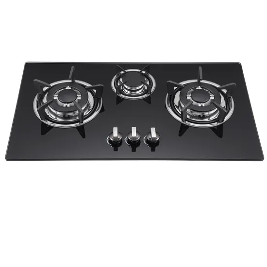 Easy Clean Three Burner Glass Top Built-In Gas Stove for Kitchens