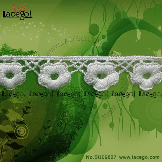 Alencon Lace Trim White