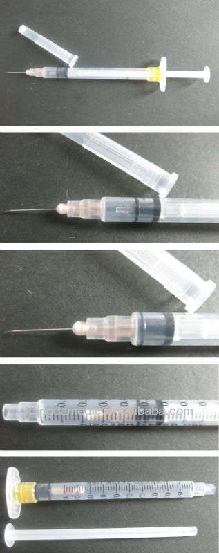 disposable retractable syringe with needle