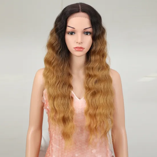 Magic Hair 28  Inch Wigs For Black Women Synthetic Lace Front Wig Long Wavy Hair Blonde Ombre Hair Synthetic Heat Resistant Hai