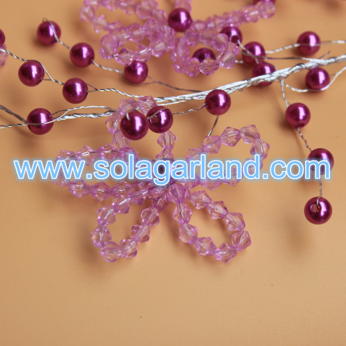 Crystal Bicone Garland Wire Pearl Beaded Branch